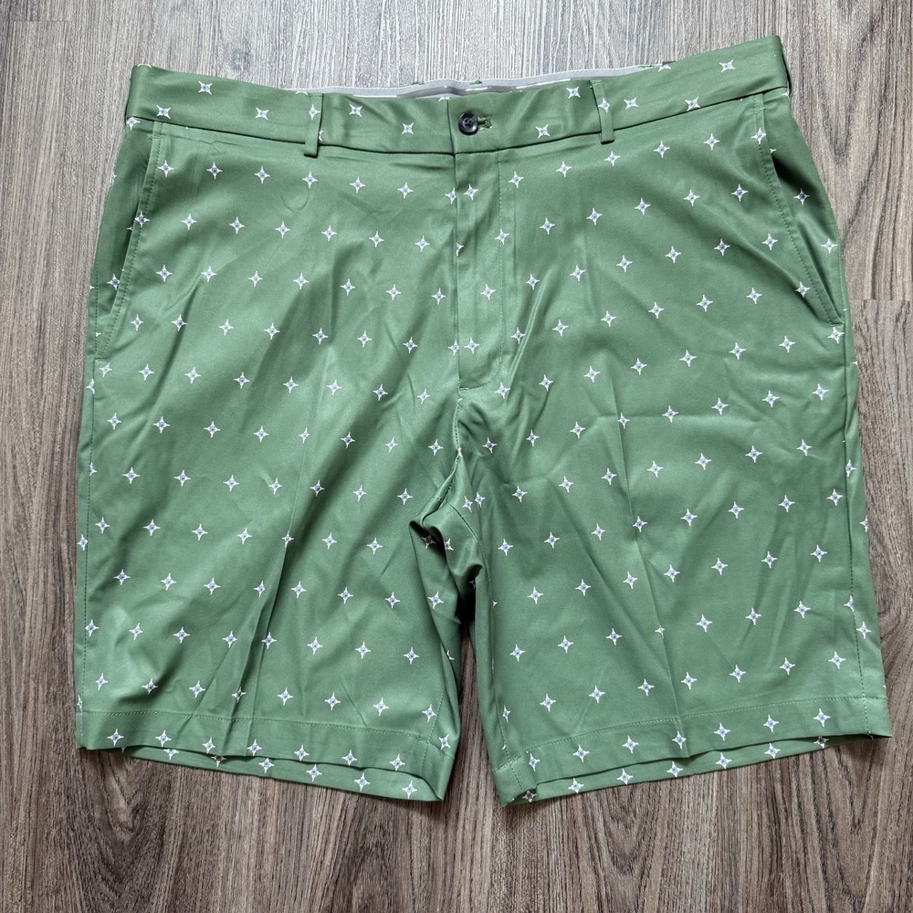 Walter Hagen Men's Flat Front Water Resistant Green 40~9" Inseam~AOP NWT~$70